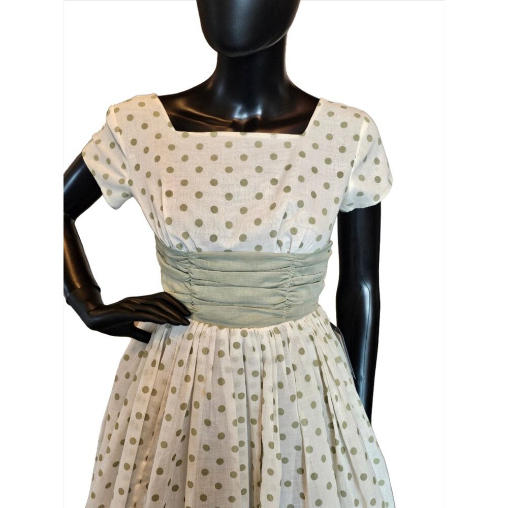 Vintage Green Polkadot Party Dress